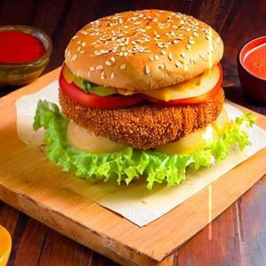 Veg Tandoori Cheese Grilled Burger