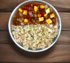 Chill paneer with rice