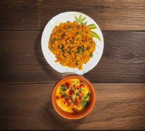 Vegetable kichdi with kadhi