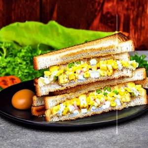 Egg chicken corn mayo sandwich