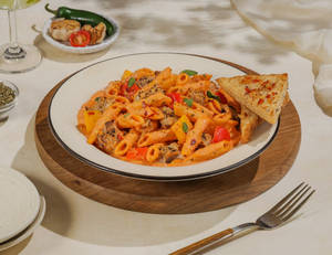 Chicken Bell-Peppers Pink Pasta [Mixed Sauce]