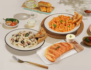 Any 2 Pastas [FREE Garlic Breadsticks + Cheesy ...