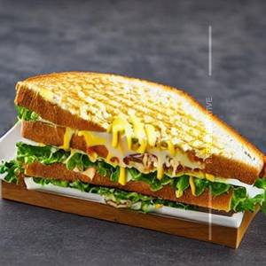 Egg thousand island chicken cheese sandwich