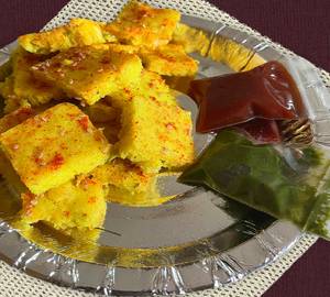Cheese corn yellow dhokla