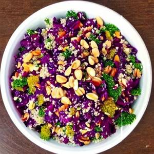 Crunchy Quinoa Red Kale Salad