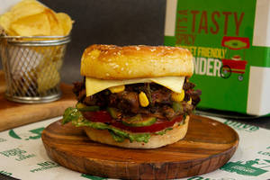 Spicy Mushroom Cheese Burger [Old Madras]