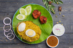 Egg Biryani With Kebab (2 Pcs)