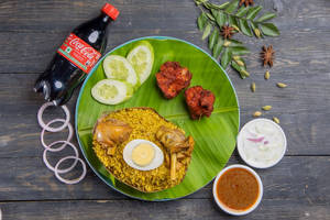 Chicken Biryani With Kebab (2 Pcs) + 200 Ml Coke
