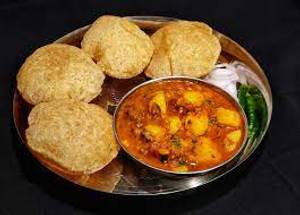 Channa Poori  [3pcs] With  Chana And Aloo Sabzi