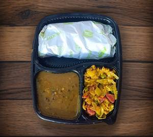 4 chapati+seasonal dry veg+dal+salad