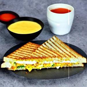 Egg Cheese Bhujiya Sandwich