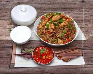Chicken chilli garlic fried rice                                                                                           