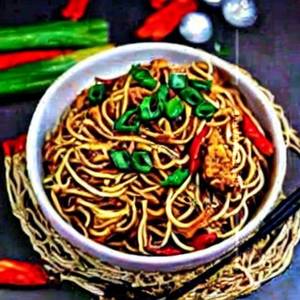 Chicken chilli garlic noodles                                                                 