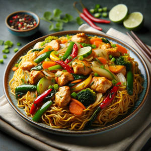 Chicken Noodles ( Made From Freshly Produced Noodles )