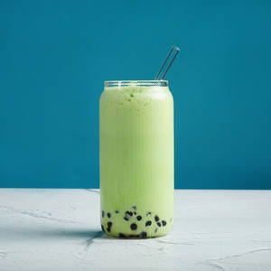 Green Matcha Milk Bubble Tea