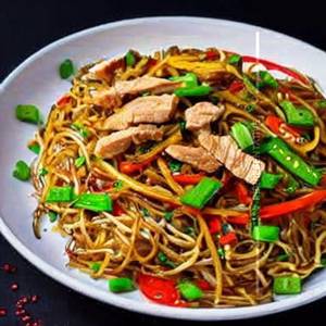 Chicken Pan Fried Noodles 