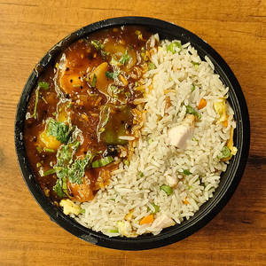 Veg Fried Rice With Chilly Mushroom