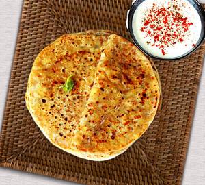 Aloo paratha with sada paratha