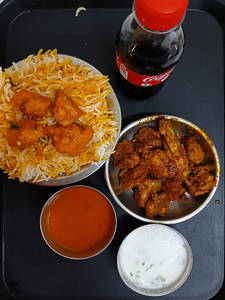 Chicken 65 Biryani + Chicken Fry + Coke