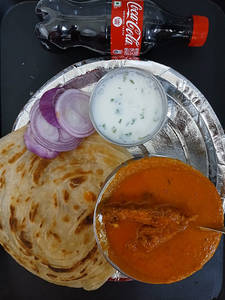 Andhra Chicken Curry + 2 Malabar Paratha + Coke