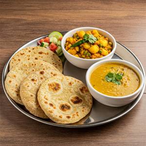 4 Roti + 1 Sabji + 1 dal + Salad Combo 
