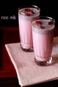 Rose Milk With Chia Seeds