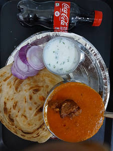 Andhra Mutton Curry + 2 Malabar Paratha + Coke