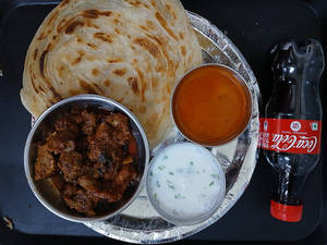 Andhra Mutton Fry + 2 Pcs Malabar Paratha + Coke
