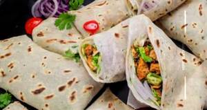 Chicken achari wraps