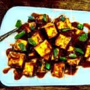 Paneer mongolian schezwan sauce dry