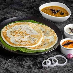Kal dosa [2]+ chutney, sambar