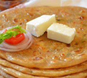 Aloo prantha with butter