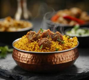 Shahi Soya Chaap Biryani + Raita + Gravy