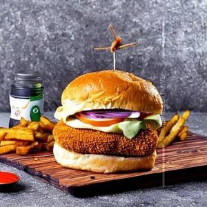 Crispy chicken burger