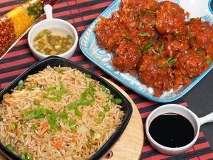Veg Manchurian + Fried Rice