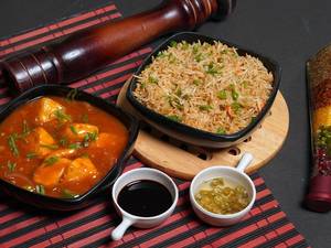 Chilly Paneer + Fried Rice
