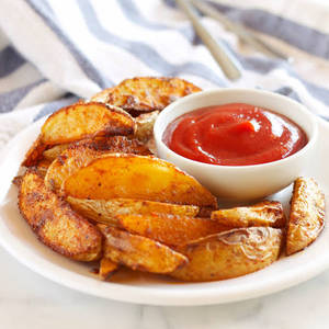 Brown Potato Wedges Fresh Herbs