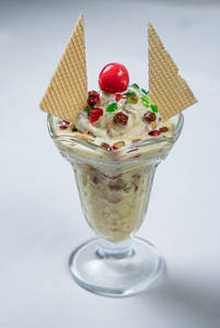 Fruit Mixture With Ice Cream Scoop