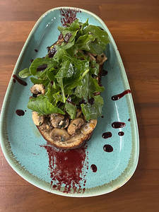 Sauteed Mushroom Crunchy Arugula On Toast