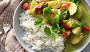 Veg Thai Curry Green With Rice