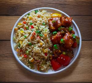 Paneer chilly and veg fried rice combo
