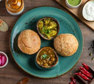 Khasta [2 Pieces] With Aloo Dry And Chole