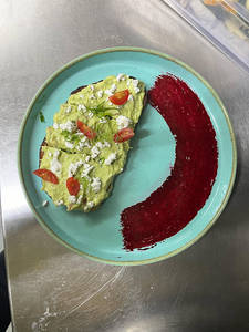 Avocado Guacomale On Toast With Feta Cheese