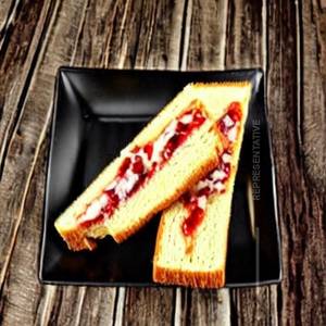 Bread butter jam sandwich