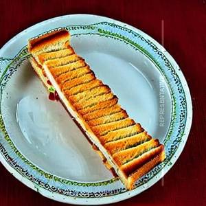 Bread butter jam sandwich