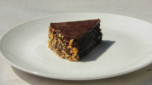 Eggless Vegan Chocolate Hazelnut Cake Slice