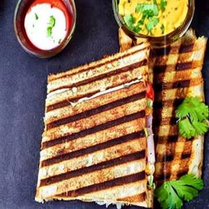Grilled aloo matar sandwich