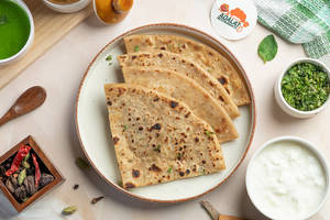2 Gobhi Parathas With Curd