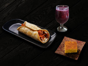 Grill & Sweet Combo - Chicken Shawarma, Grape Juice & Ande Ka Meetha