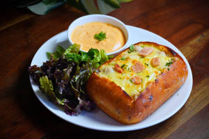 Chicken Ham And Cheese Stuffed Garlic Bread - Single